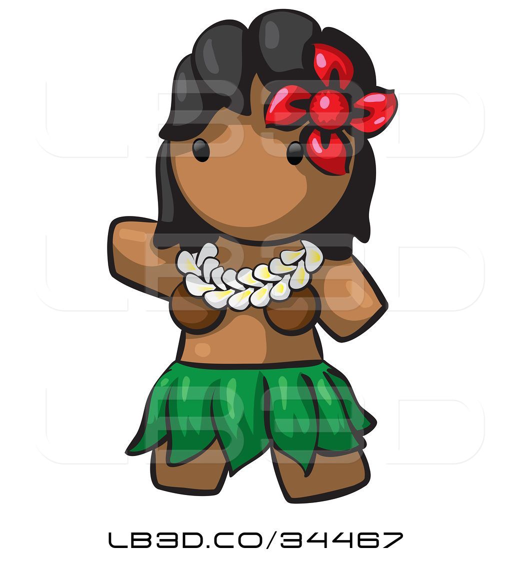 1024x1124 Vector Illustration Of Human Factor Hawaiian Hula Girl