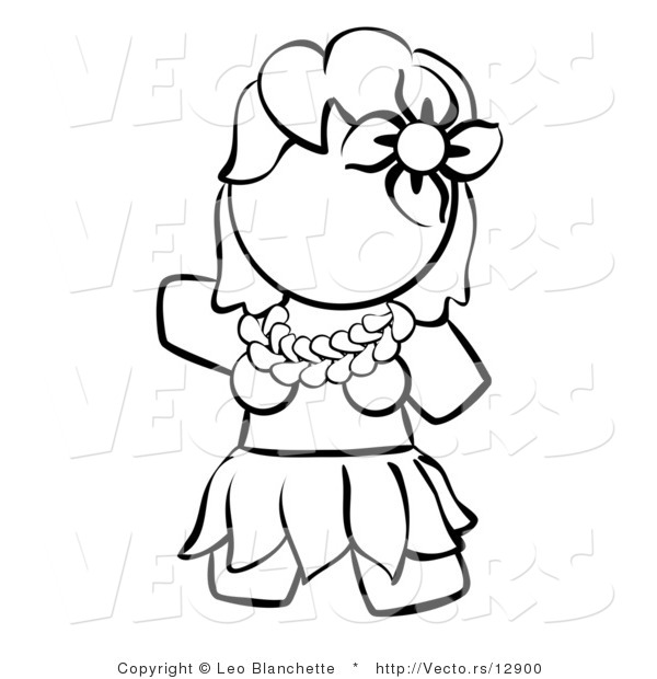 600x620 Vector Of Hawaiian Hula Girl