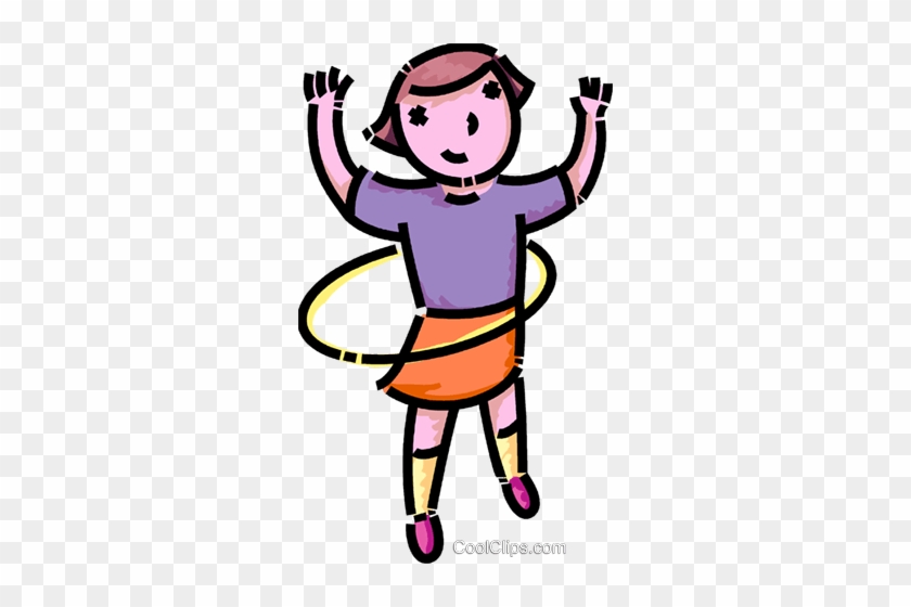 840x560 Girl With A Hula Hoop Royalty Free Vector Clip Art