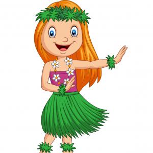 300x300 Hawaiian Girl Dancing Hula On White Background Vector Catchsplace