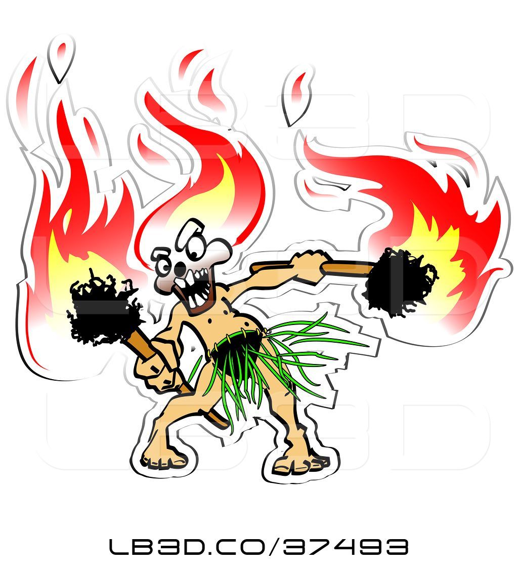 1024x1124 Vector Illustration Of Exotic Hula Dancer With Flaming Tiki