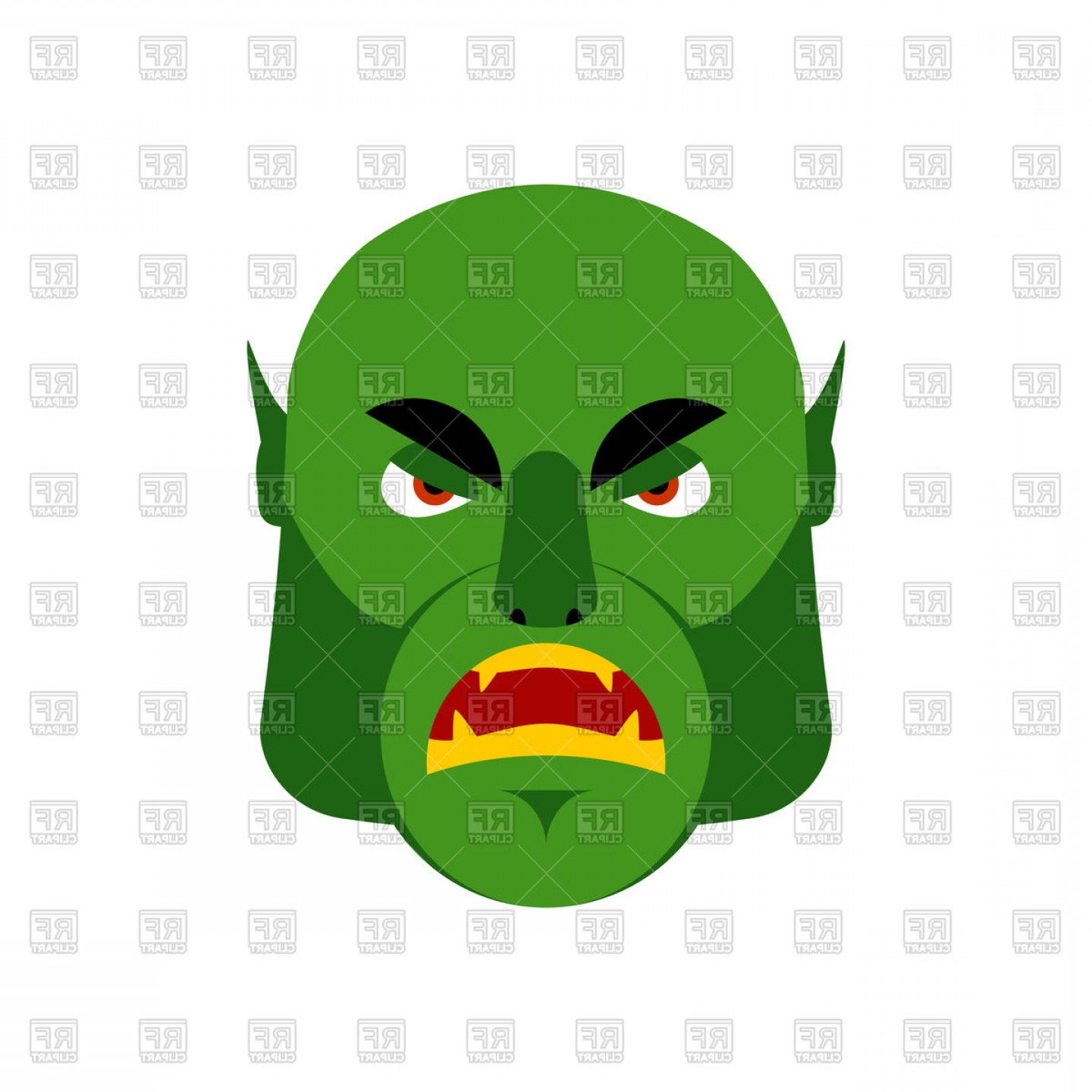 Ogre Angry Emoji Goblin Green Monster Face Vector Clipart 1440x1440 Ogre Angry Emoji Goblin Green Monster Face Vector Clipart
