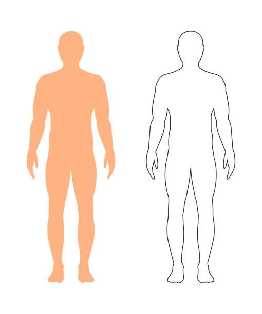 510x612 Male Silhouette With A Sports Figure In Full Growth, Isolated