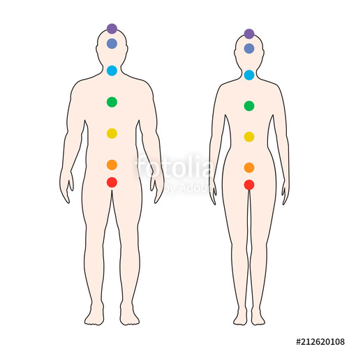 500x500 Chakras On The Human Body Vector Illustration Stock Image