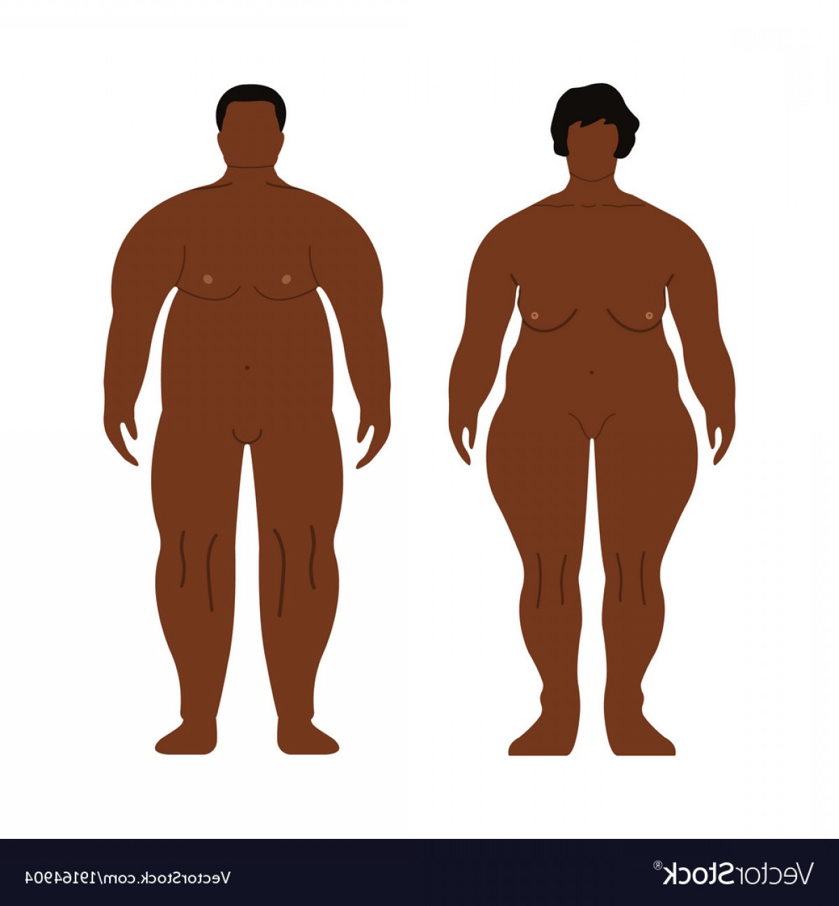 1200x1296 Fat African Men And Women Cartoon Outline Style Vector Catchsplace