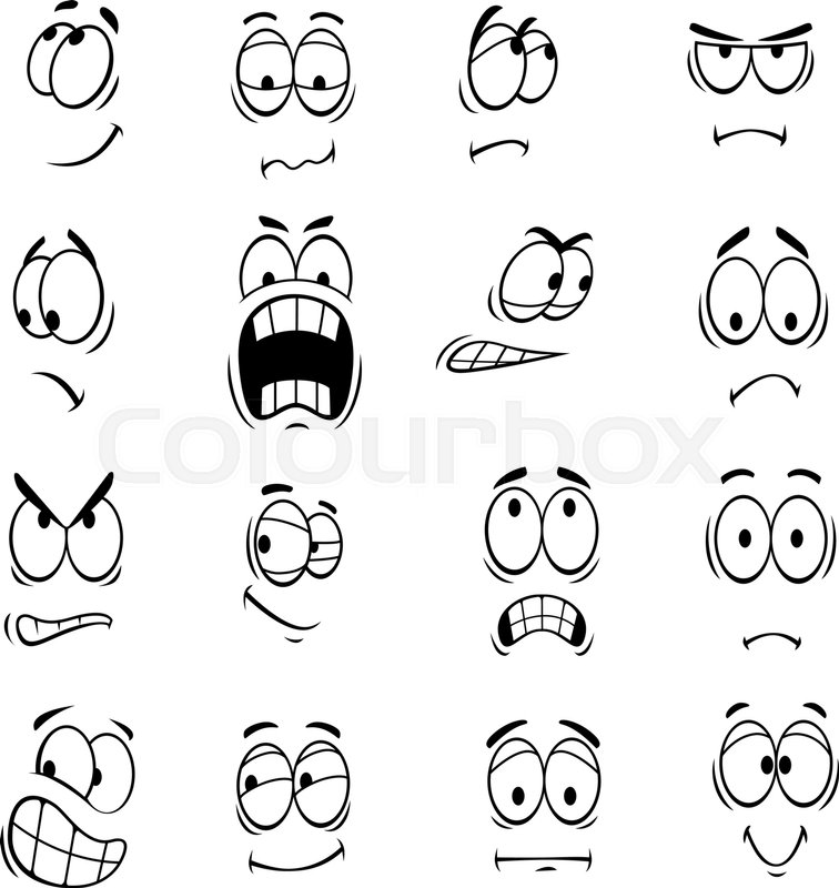 756x800 Human Cartoon Eyes With Face Stock Vector Colourbox