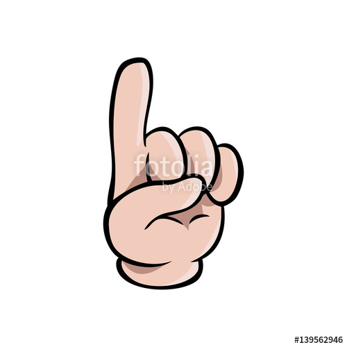 500x500 Human Cartoon Hand Showing One Finger Stock Image And Royalty