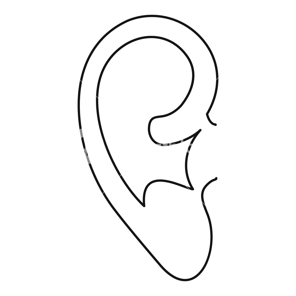 Human Ear Icon Outline Illustration Of Human Ear Vector Icon 1000x1000 Human Ear Icon Outline Illustration Of Human Ear Vector Icon