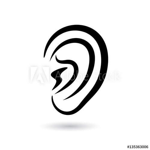 Human Ear Vector Icon 500x500 Human Ear Vector Icon