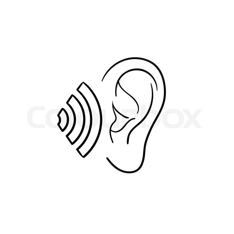Human Ear With Sound Waves Hand Drawn Stock Vector Colourbox 800x800 Human Ear With Sound Waves Hand Drawn Stock Vector Colourbox