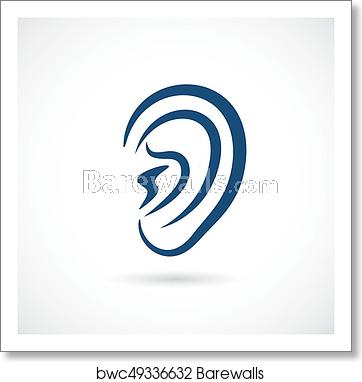 Ear Vector Icon, Art Print Barewalls Posters Prints 362x382 Ear Vector Icon, Art Print Barewalls Posters Prints