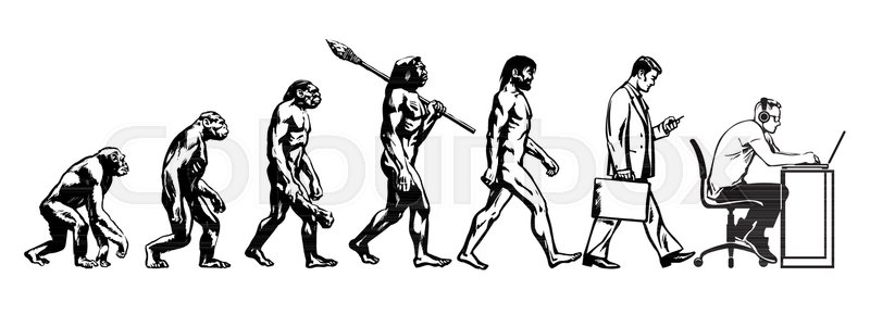 800x301 Theory Of Evolution Of Man Human Stock Vector Colourbox