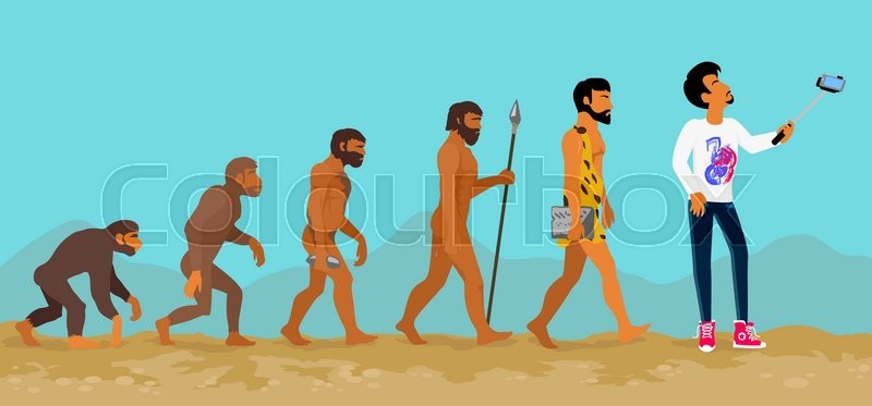 800x373 Concept Of Human Evolution From Ape To Stock Vector Colourbox