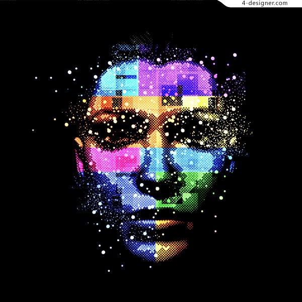 Designer Color Human Face Vector 600x600 Designer Color Human Face Vector