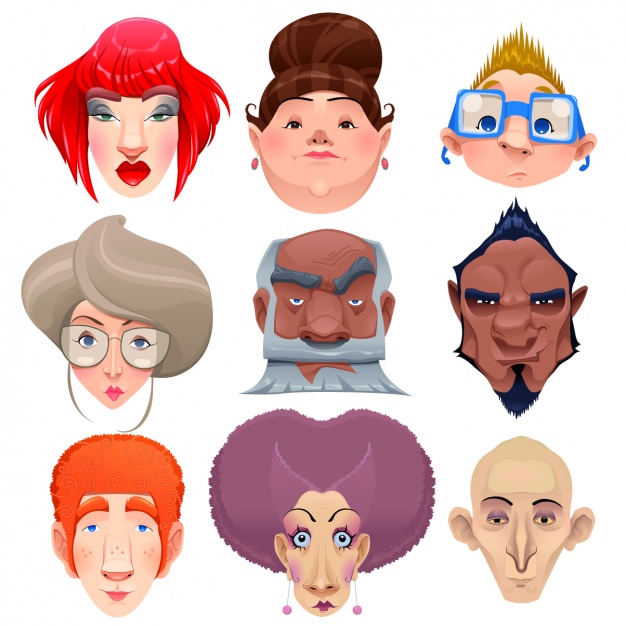 Human Faces Collection Vector Free Download 626x626 Human Faces Collection Vector Free Download