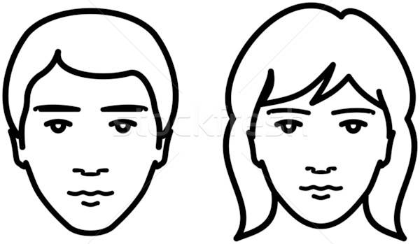 Human Faces Male And Female Vector Illustration Vector 600x349 Human Faces Male And Female Vector Illustration Vector