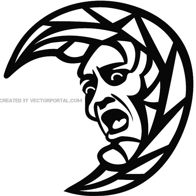 Moon With A Human Face Vector 660x660 Moon With A Human Face Vector