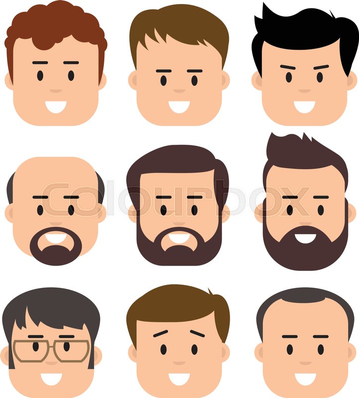 Men Male Human Face Head Hair Stock Vector Colourbox 722x800 Men Male Human Face Head Hair Stock Vector Colourbox