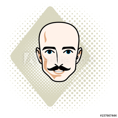 Caucasian Man Face, Vector Human Head Illustration Attractive 500x500 Caucasian Man Face, Vector Human Head Illustration Attractive