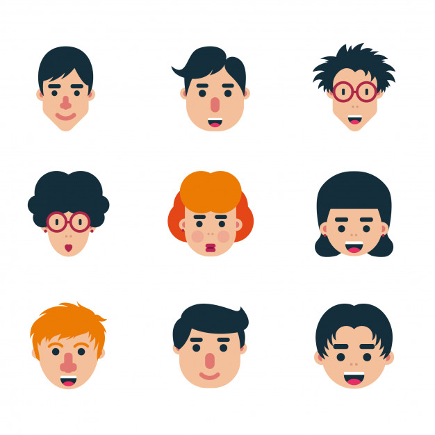 Set Of Human Character Flat Faces Vector Design Icon Pack Vector 626x626 Set Of Human Character Flat Faces Vector Design Icon Pack Vector