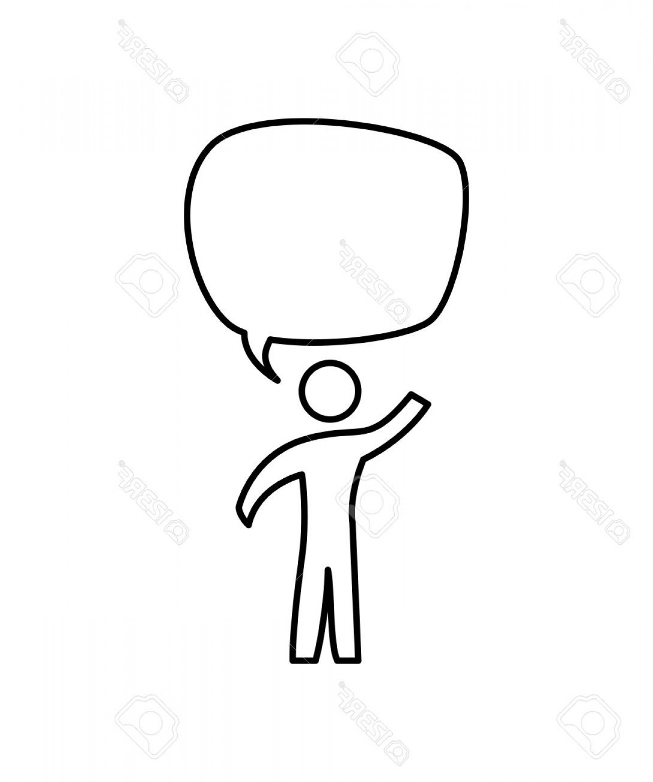 1304x1560 Photostock Vector Human Figure Silhouette With Speech Bubble