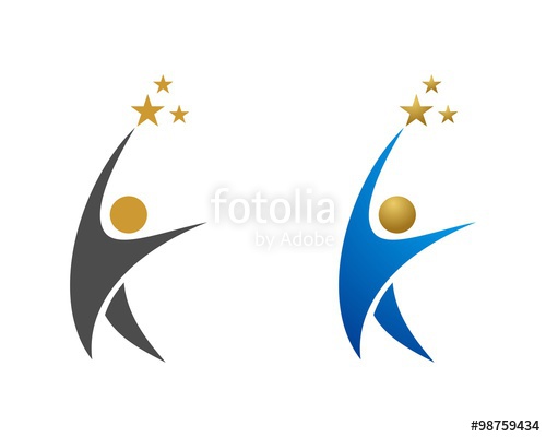 500x400 Human Figure Reaching Star Logo Template Stock Image And Royalty