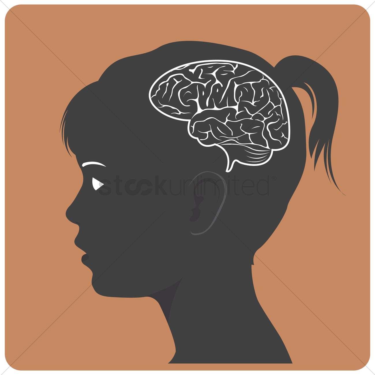 1300x1300 Human Head Silhouette With Brain Vector Image