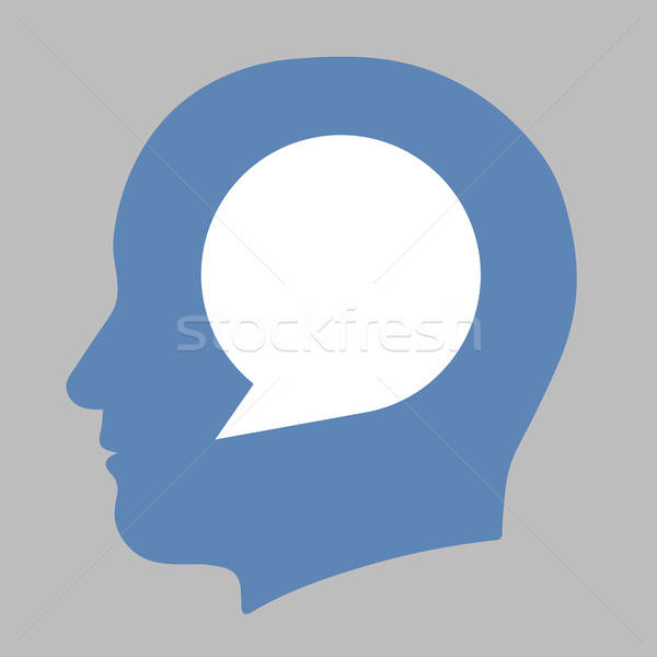 600x600 Speech Bubble Inside A Human Head Silhouette Vector Illustration