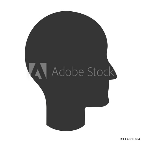 500x500 Human Head Silhouette Icon Vector Illustration
