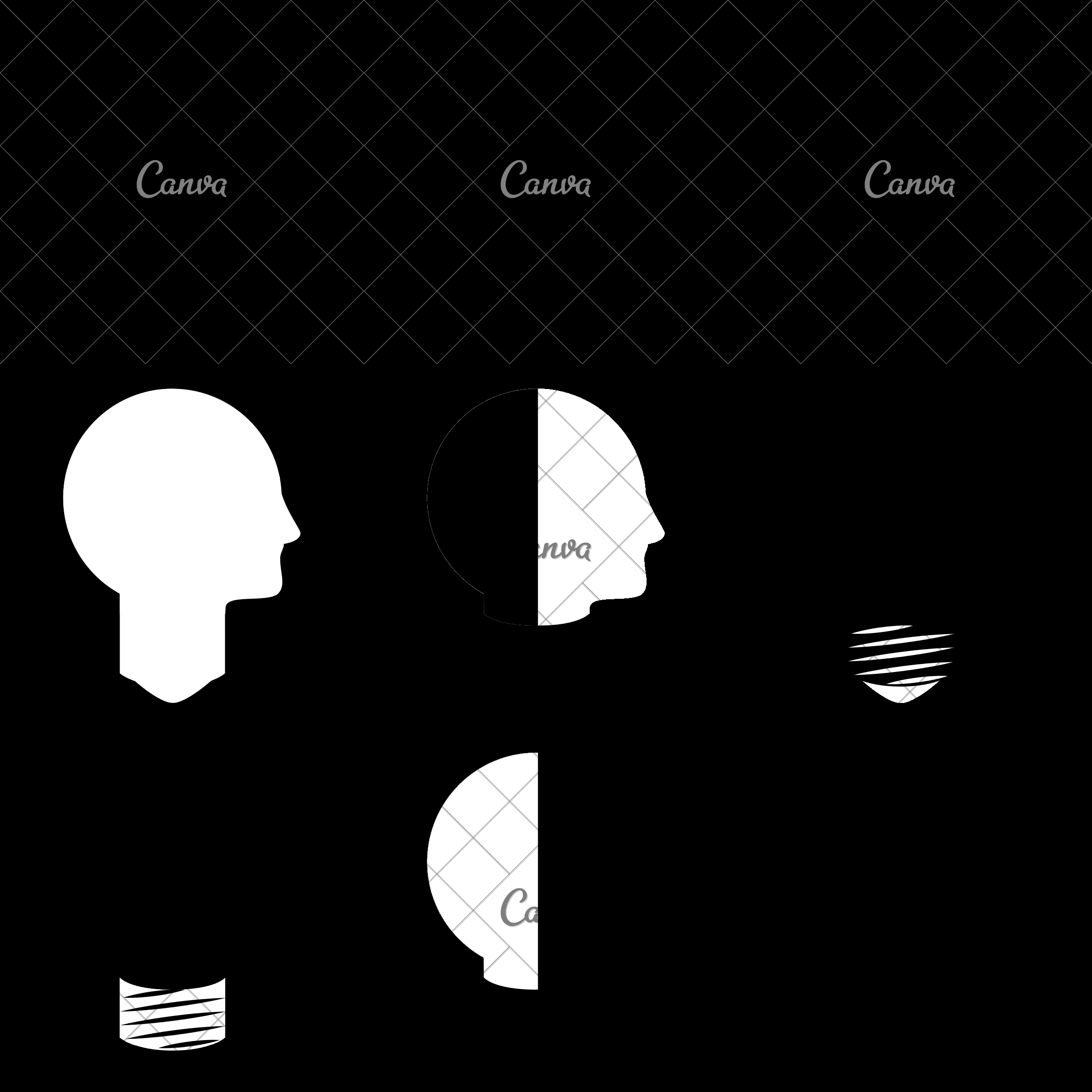 2400x2400 Human Head Silhouette Icon Vector Illustration