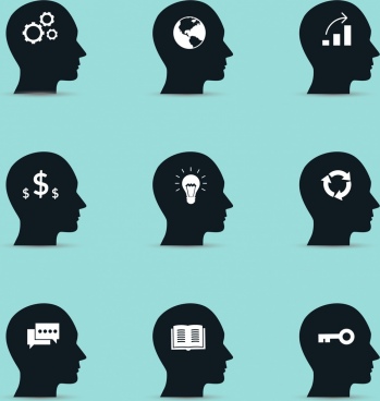 349x368 Human Head Silhouette Vector Free