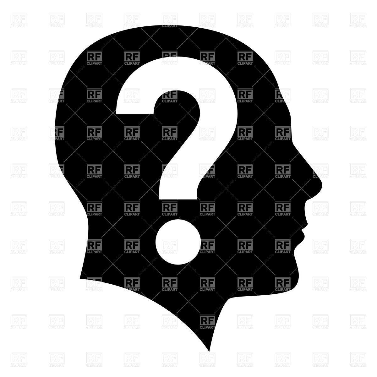1200x1200 Human Head With Question Mark Inside Vector Image Of People