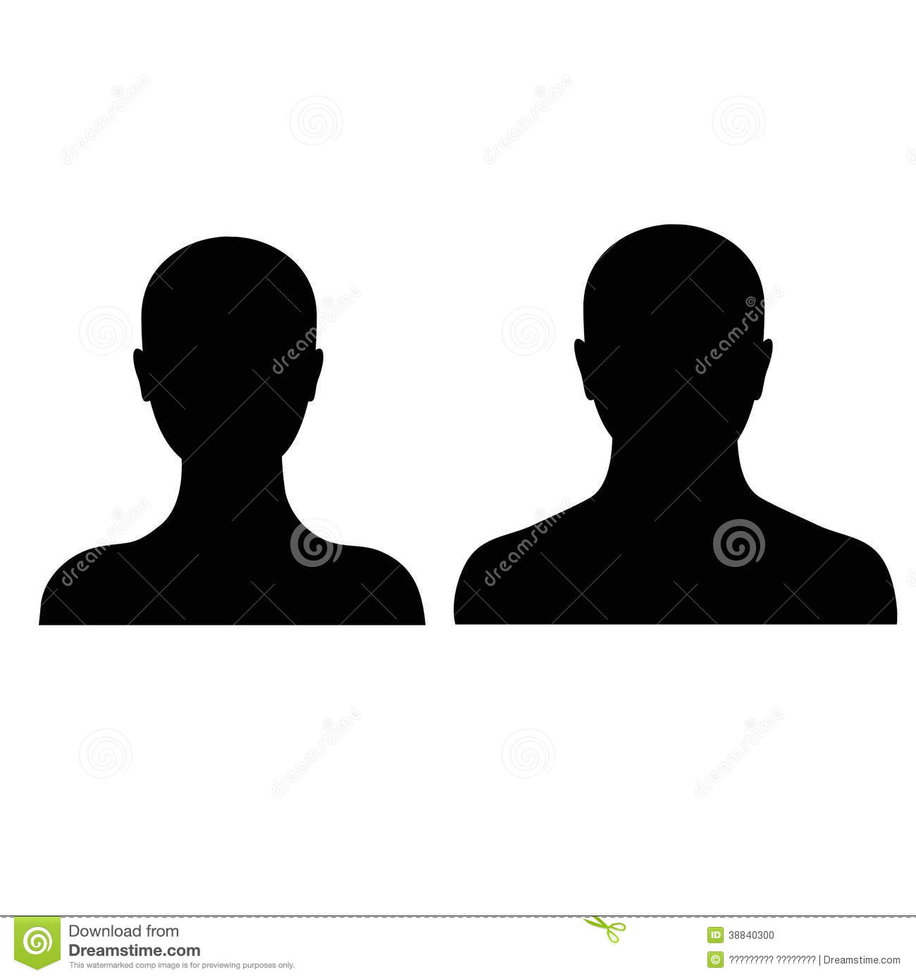 1300x1390 Vector Front Face Silhouette