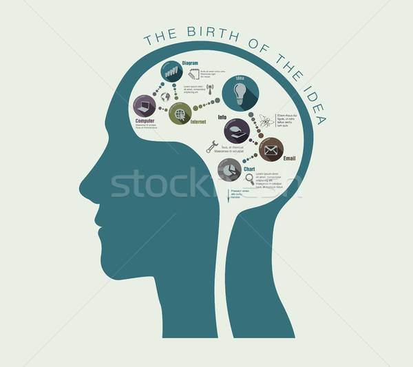 600x533 Birth Of Ideas In A Conceptual Illustration Of The Human Head