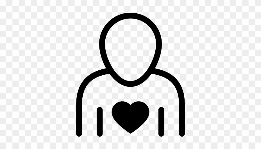 840x481 Human Outline With Heart Vector