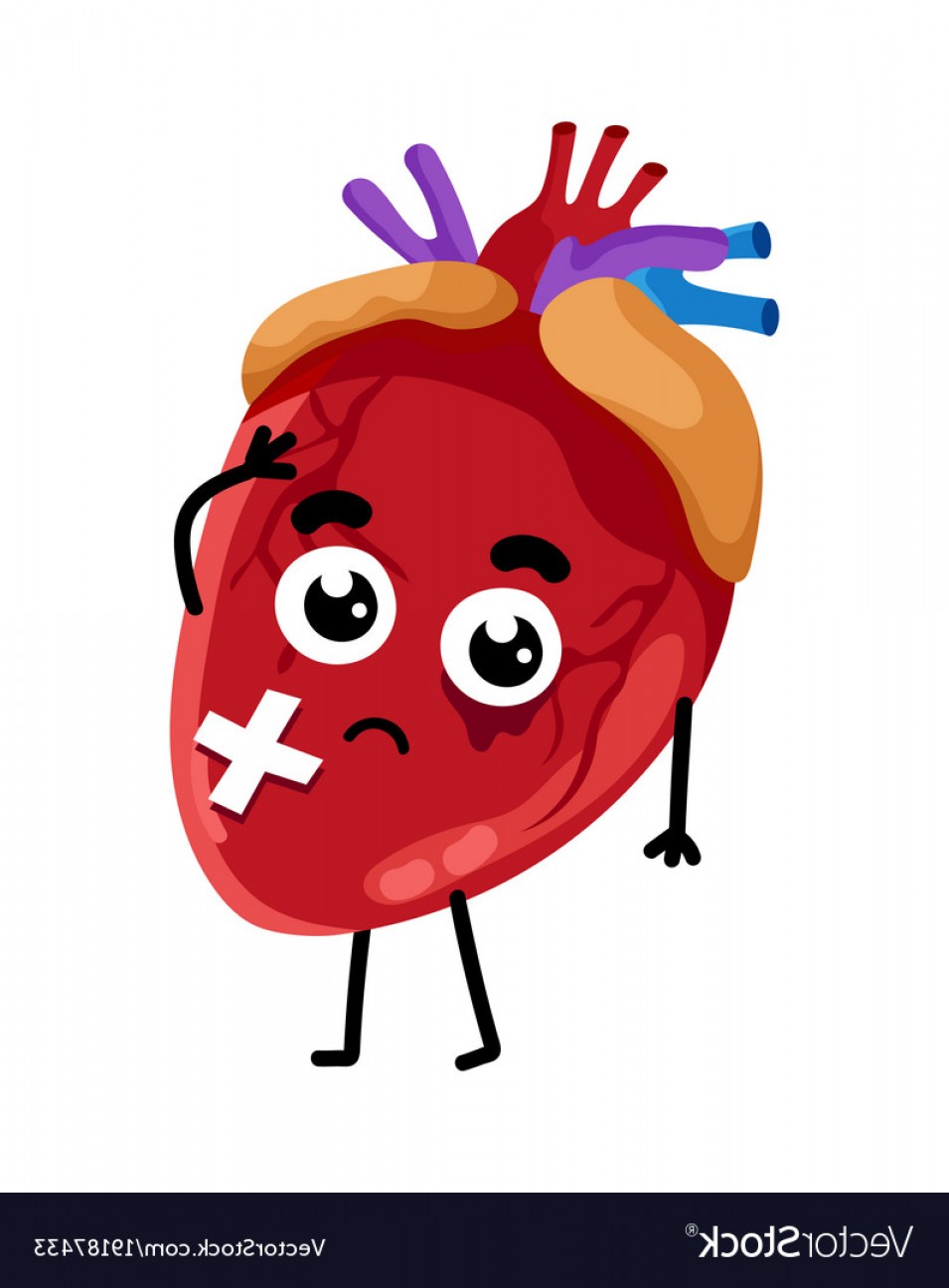 955x1296 Human Sick <b>Heart</b> Cartoon Character Vector Hoodamathrun. 