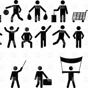 300x300 Set Of Yoga Poses Character Human Pictogram Icon Vector Cultracing
