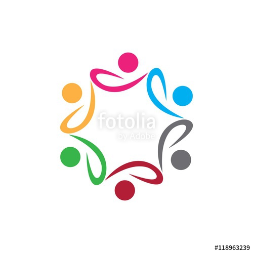 500x500 Human Hugging Chain Social Community Partnership Silhouette Logo