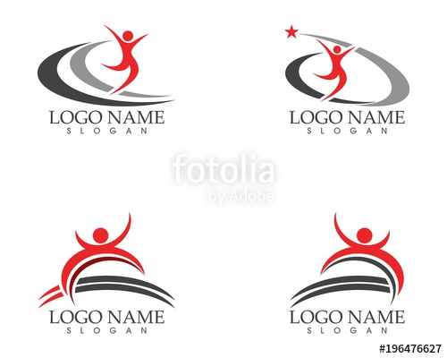 500x400 Human Running Vector Logo Template Character For Health Business