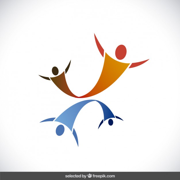 626x626 Logo With Abstract Human Silhouettes Vector Free Download