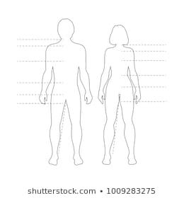 260x280 Man And Woman Human Body Silhouettes With Pointers Vector