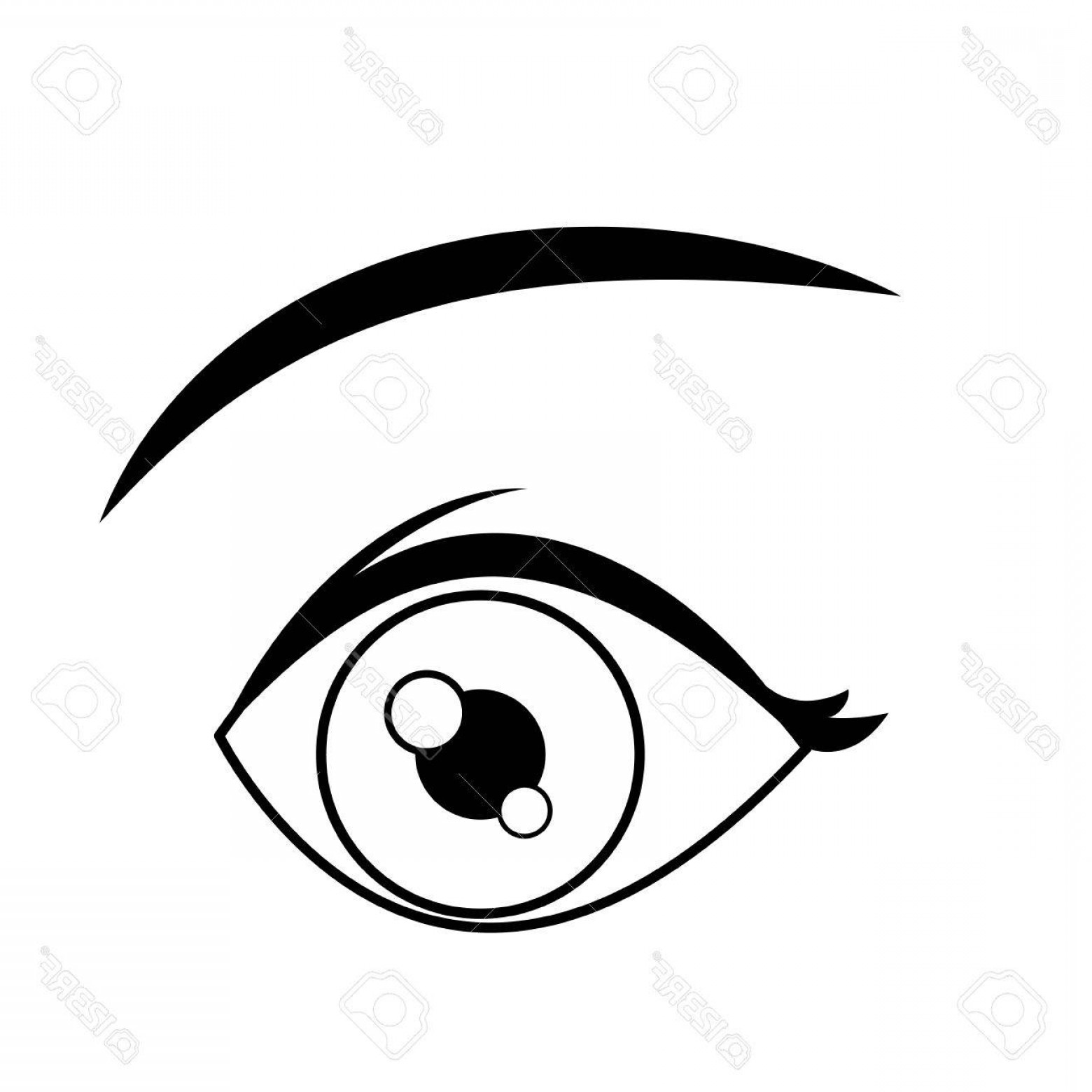 1560x1560 Photostock Vector Cartoon Eye Look Eyebrow Human Outline Vector