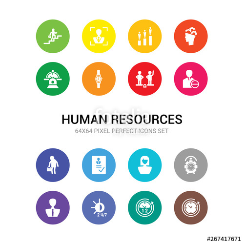 Human Resources Vector Icons Set Included Hours, Hours 500x500 Human Resources Vector Icons Set Included Hours, Hours