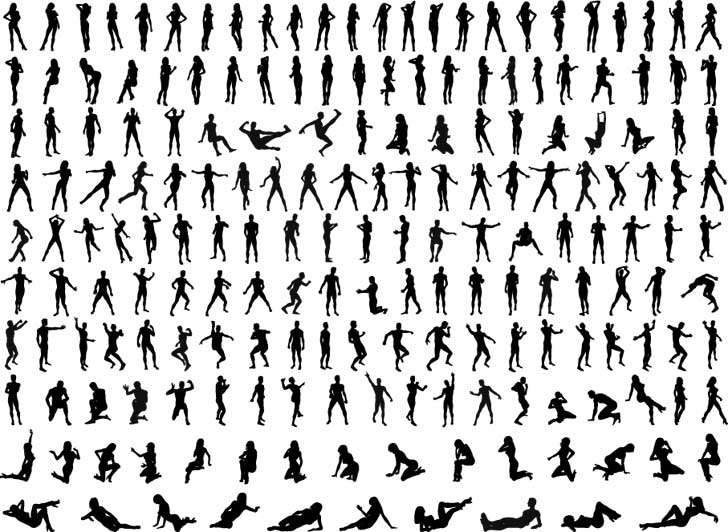 Human Walking Silhouette Vector Images 728x532 Human Walking Silhouette Vector Images