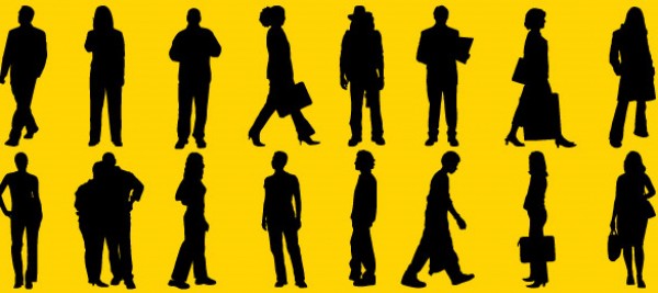 Vector Human Silhouettes Pack 600x267 Vector Human Silhouettes Pack