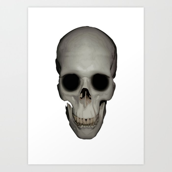 700x700 Human Skull Vector Isolated Art Print