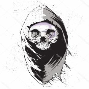300x300 Stock Illustration Grim Reaper Human Skull Vector Handandbeak