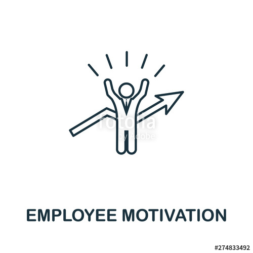 500x500 Employee Motivation Vector Icon Symbol In Outline Style Creative
