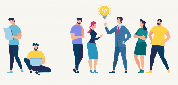 626x299 Social Network Concept Teamwork People Character Vector