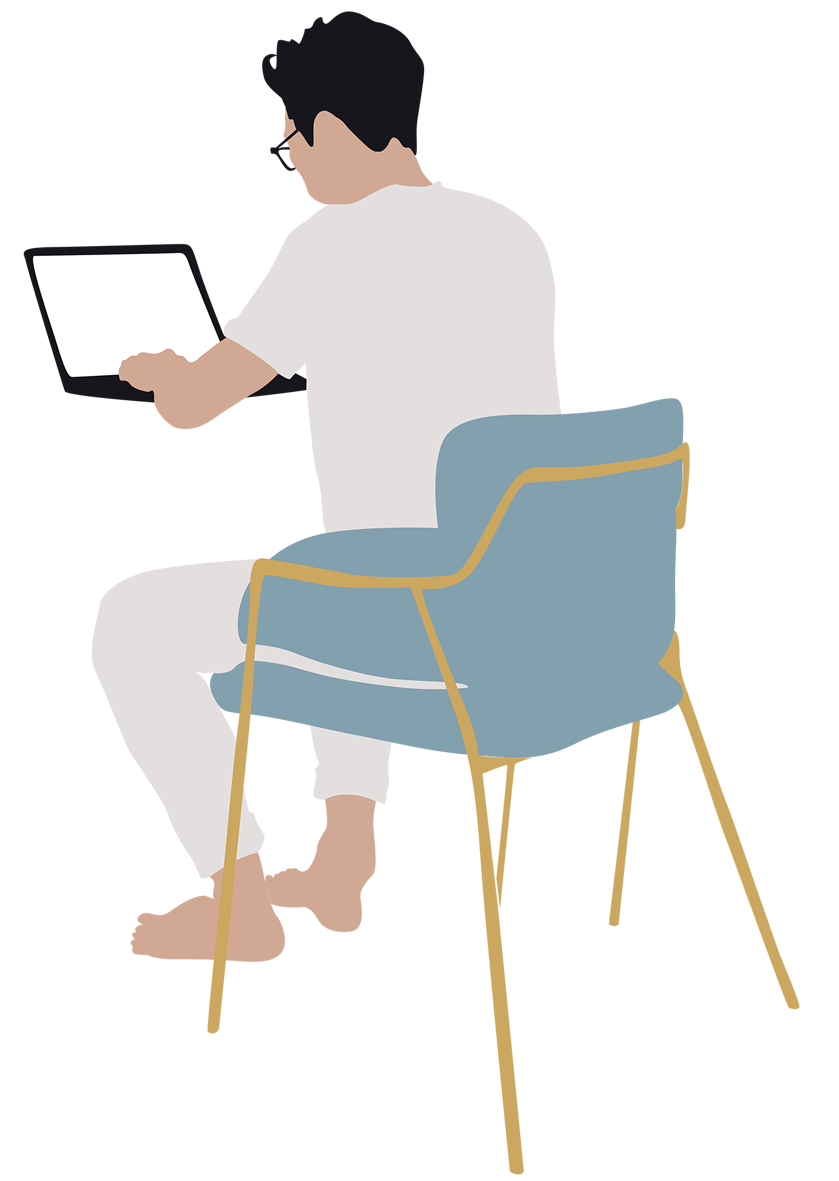 839x1181 Man Working On Laptop Vector Fsshion People